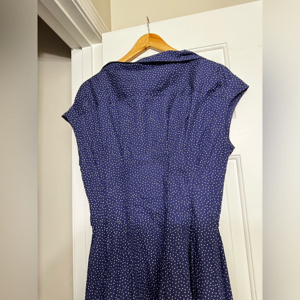 NWT! GapStudio Navy Blue Dot Poplin Maxi Shirtdress 🪂✏️ - Picture 12 of 13